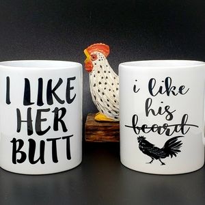 Novelty Mug Set I Like His Beard I Like Her Butt